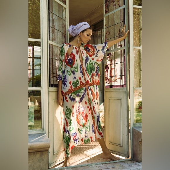 Zara Dresses & Skirts - Zara Beaded Sheer Kaftan